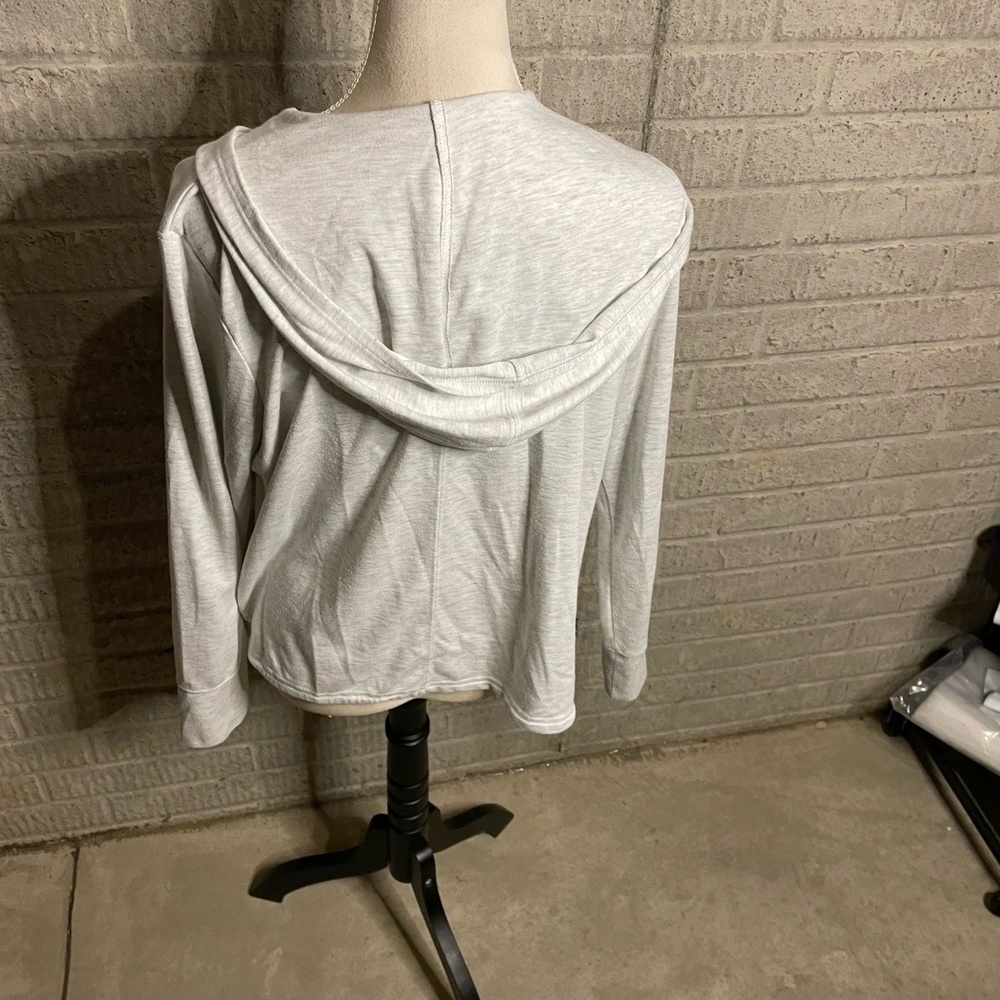Tek Gear Hooded Open Front Drawstring Hem Long Sleeve Cardigan Size Large - Picture 3 of 4